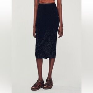 Sandro Rhinestone Midi Skirt - NWT